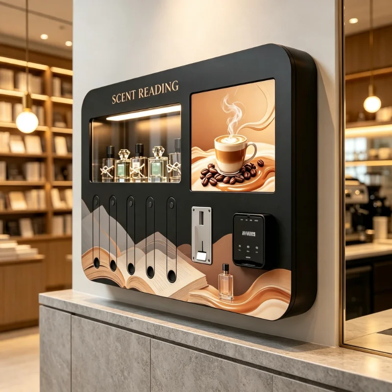 Wall Mounted Fragrance Dispenser Custom Oil Perfume Spraying Design Supports Card Cash QR Payment For Unmanned Self Service
