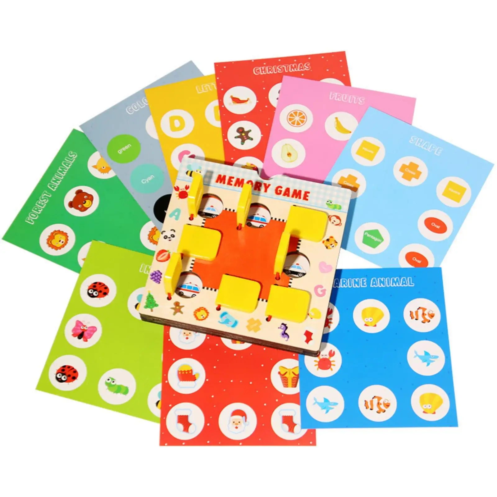 Children Memory Game Wood Board Memory Matching Game Board Accessories Educational Toys for Children for Early Learning Centers