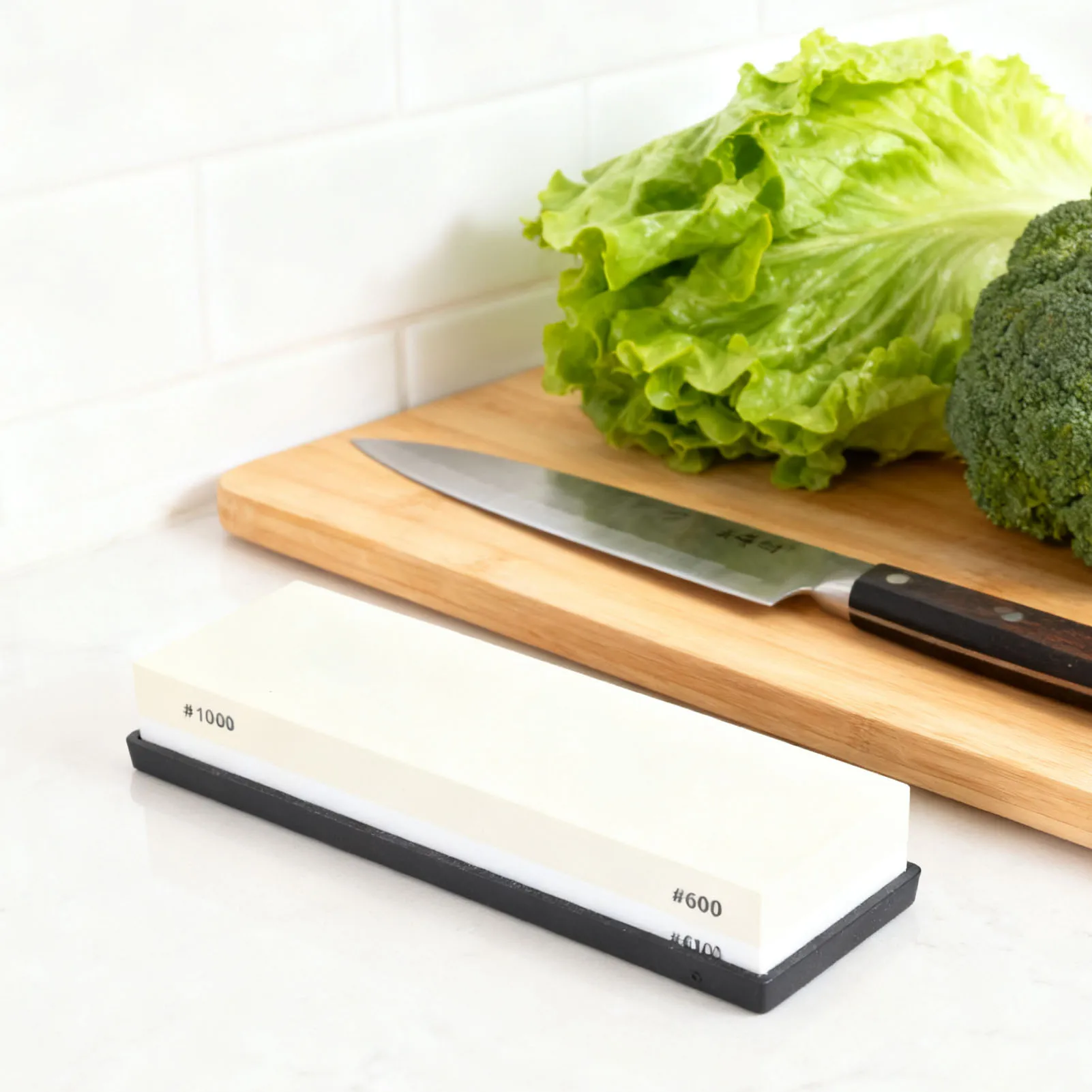 Piedra afiladora de doble cara, piedra húmeda de grano 1000 6000, piedra aplanadora con Base antideslizante para cocina y carpintería