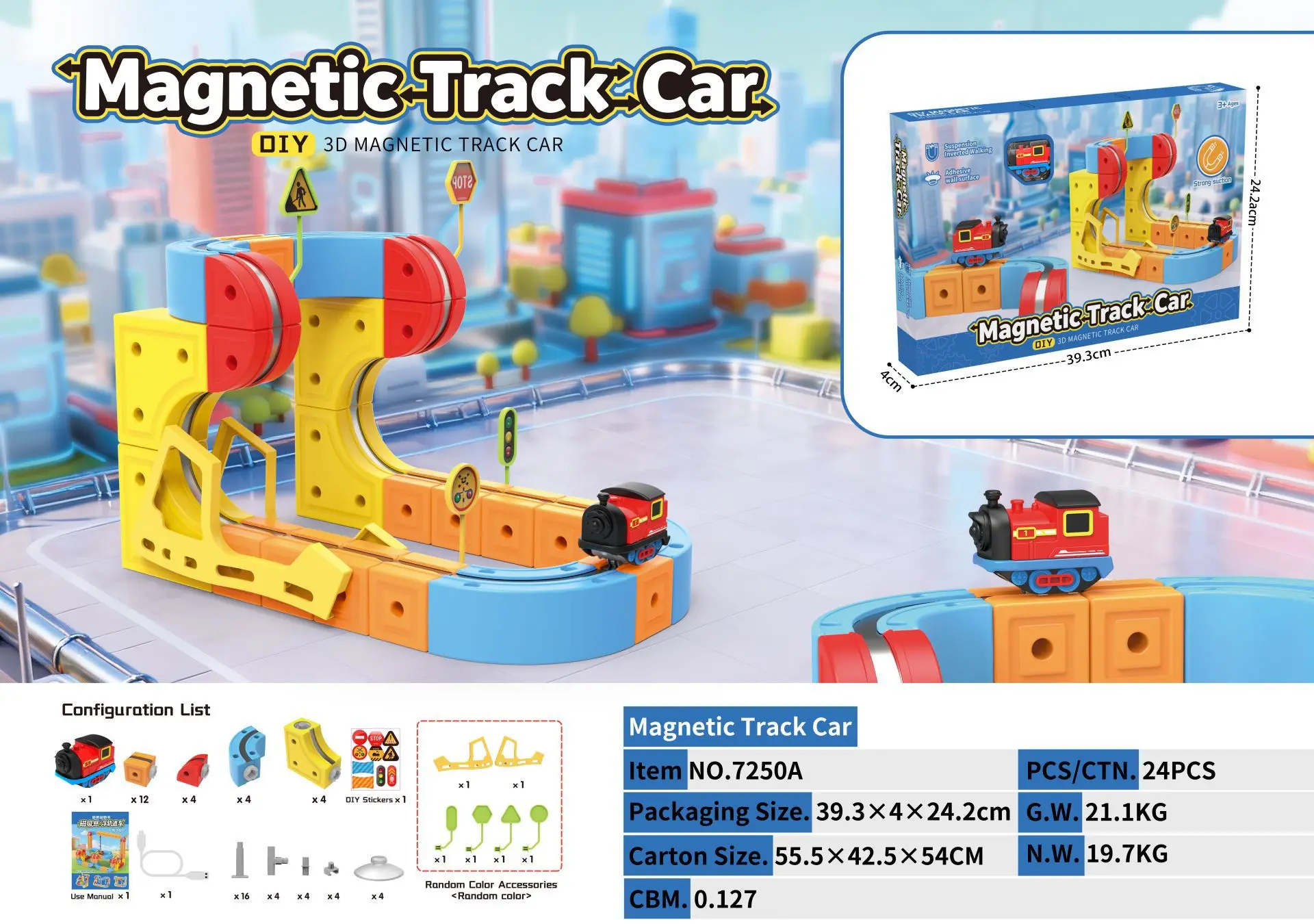 Diy Magnetic Assembly Model Toy Train Car For Gift Children Educational Electric Magnetic Levitation Train Track Cube 3d Boy