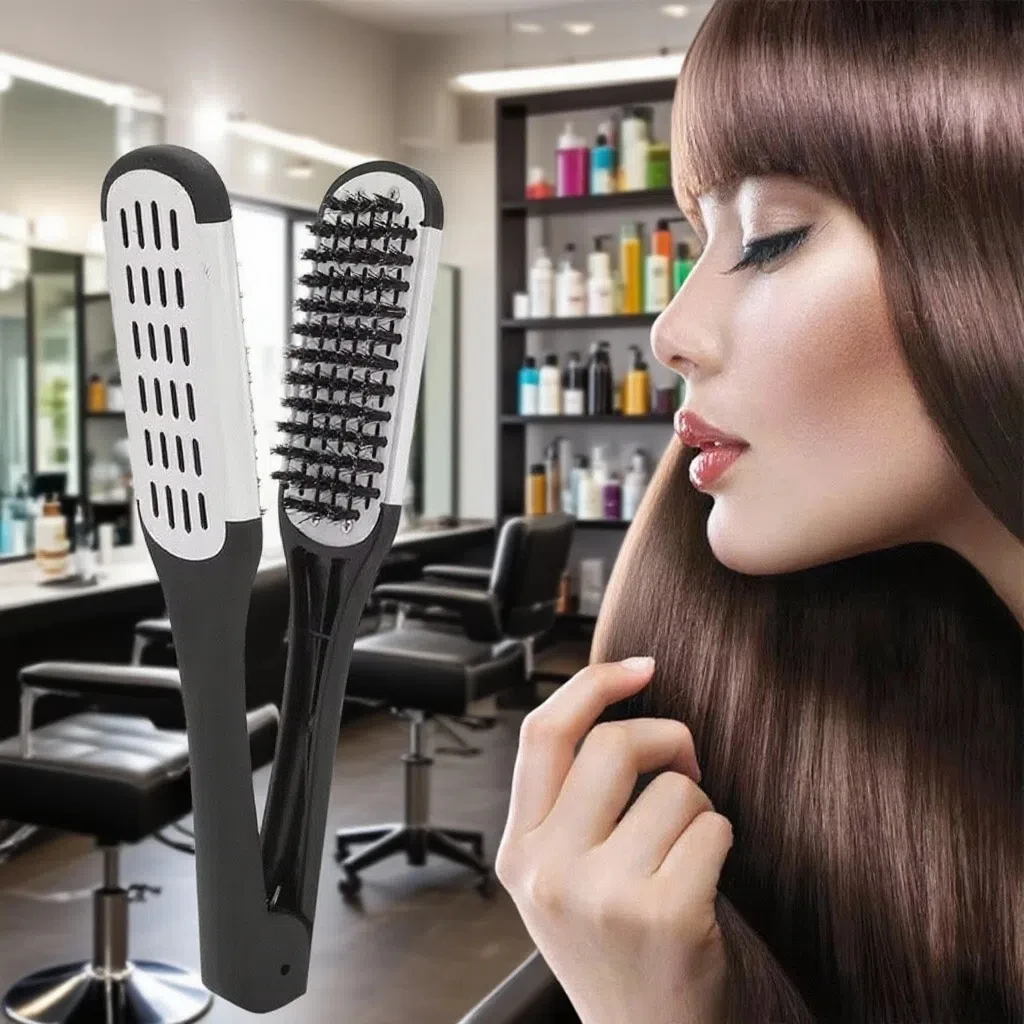 Salon Hair Styler Woman Straightening Comb V Shape Plastic Splint Comb To Smooth Double Sided Not Hurt Hairdressing Styling Tool