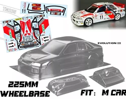 1/10 Evolution EVO 3 III M karoseria RC PC rozstaw osi 225 mm Przezroczysta, niepomalowana obudowa karoserii do samochodu CARTEN XPRESS M