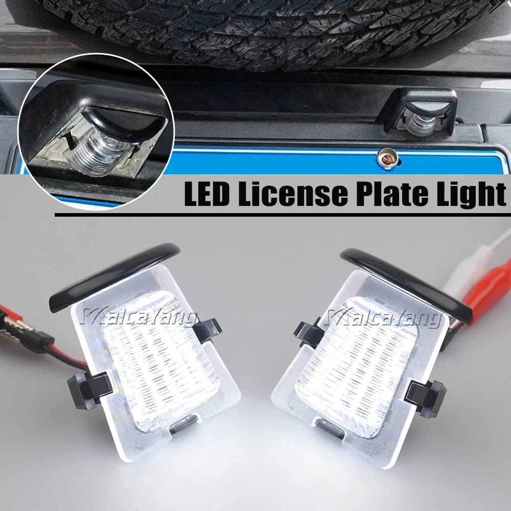 

For Jeep Wrangler JL JK JKU 2007-2020 Car LED White Bumper Trunk Number Rear License Plate Light Lamp Accessories Rendering