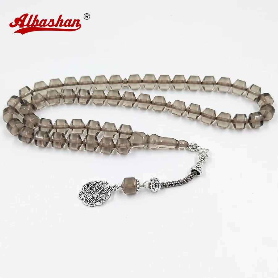 Tasbih gray resin Muslim man Rosary prayer beads bracelet islamic fashion bracelet Arabian Jewelry Misbaha