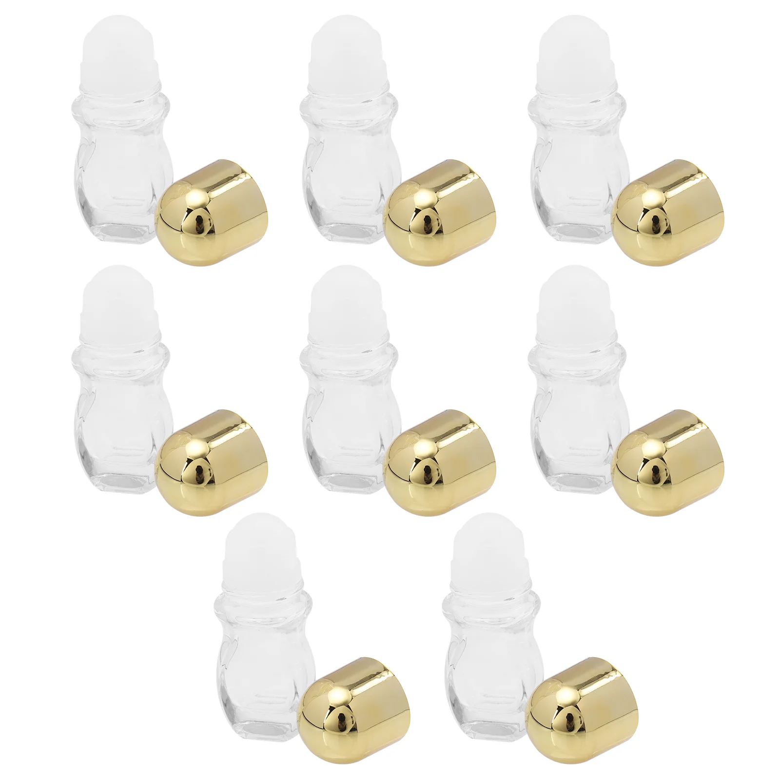 

8Pcs Roller Massage Bottles Thick Smooth Shockproof Essential Oil Dispensing Leakproof Glass Empty Roll-on Bottles