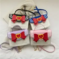 Sailor Moon-monederos y bolsos de diseñador con lazo, bolso de hombro Kawaii para chicas jóvenes, bolso cruzado, uniforme JK Messenger Ba