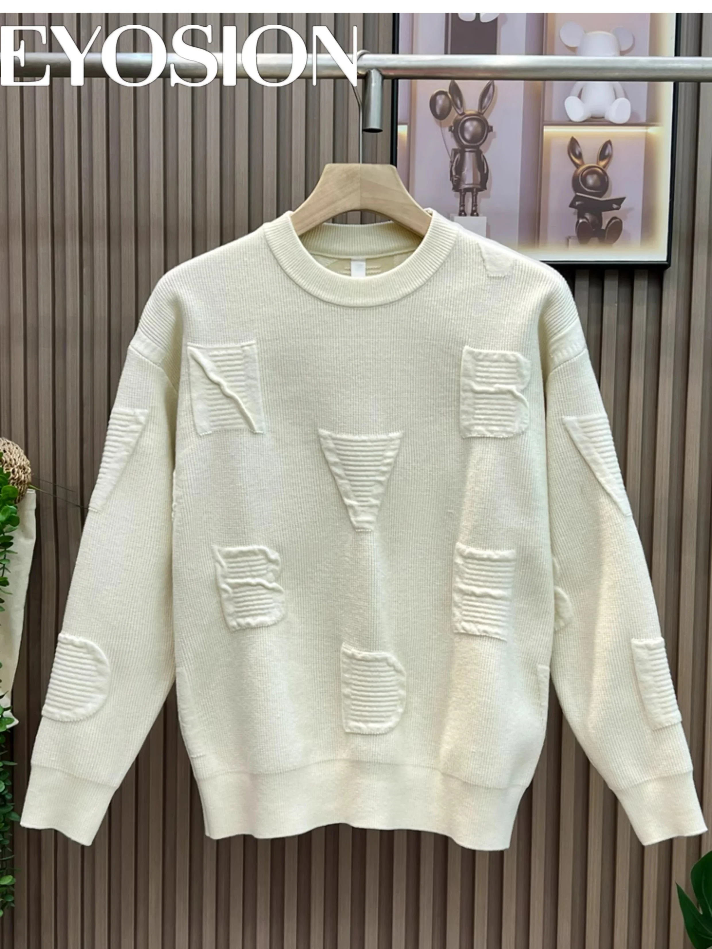 

2025 Autumn Winter New Letter Printed Pullover Sweater O-neck Fashionable Simple Sweater Solid Color Loose Versatile Long Sleeve