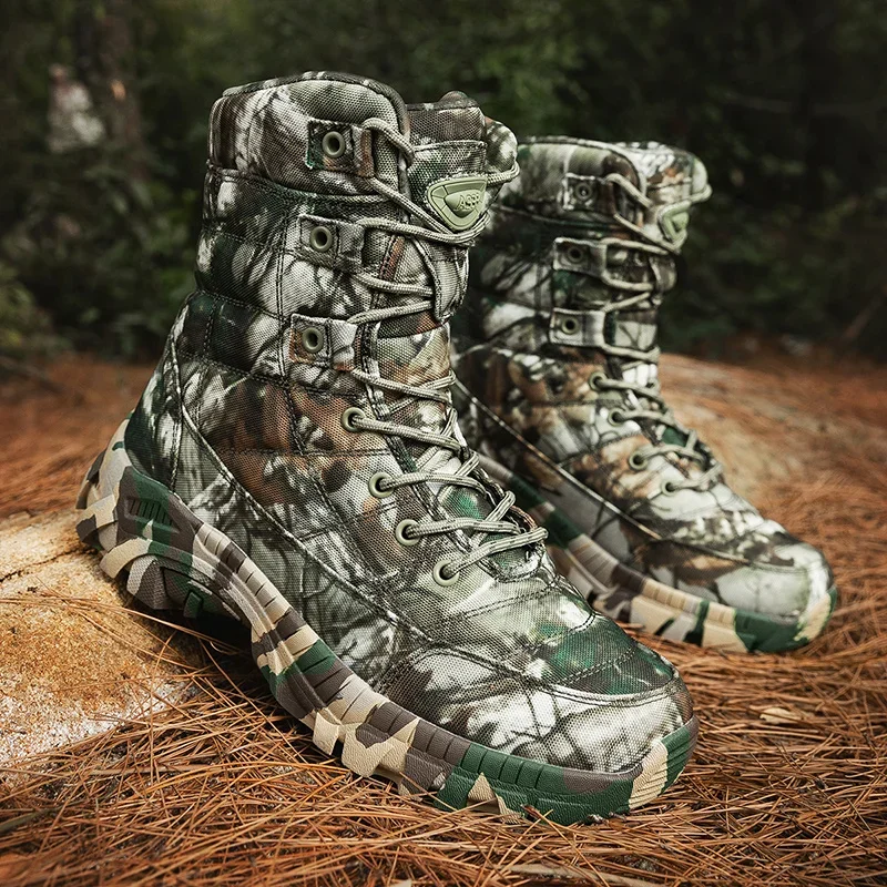 Hunting Boots Men's Hiking Boots Military Green High Cut Cowboy Boots Comfortable and Protective Design Designer Shoes Camping