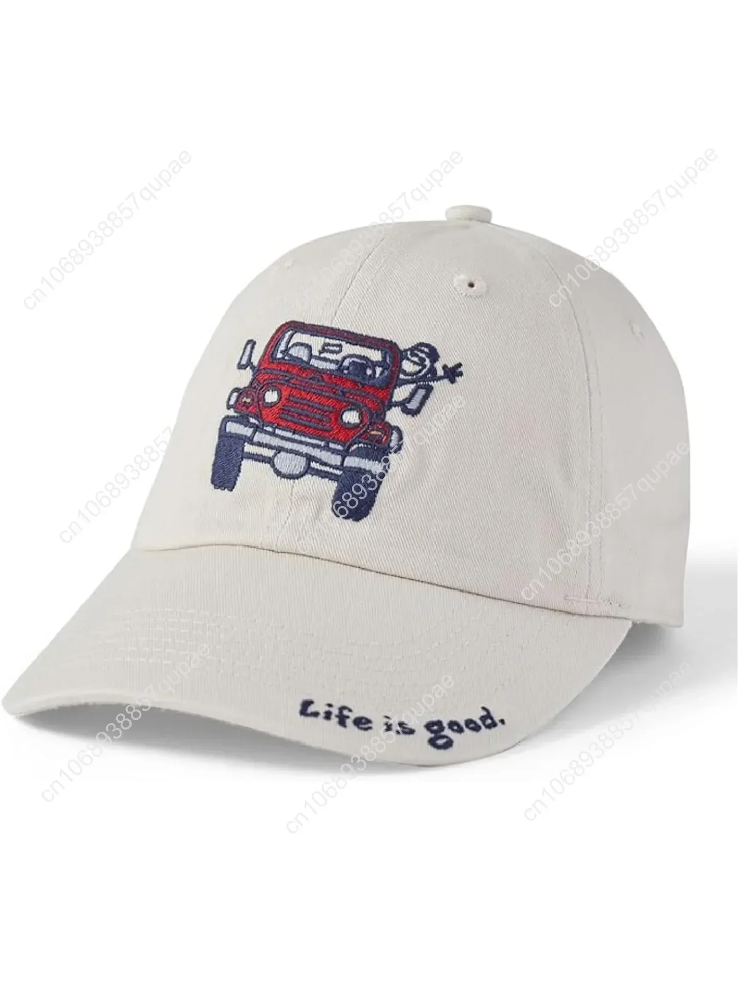 

Life is Good Standard Adult Chill Cap-Adjustable Embroidered Graphic Baseball Hat for Men and Women, One Size, Birch White