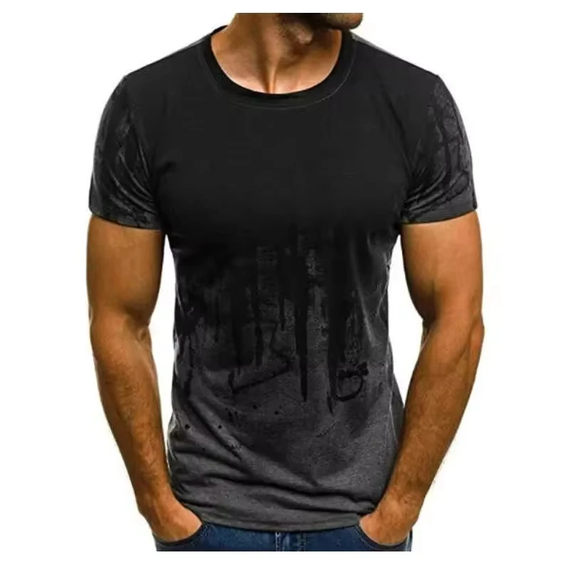 Summer Men 3D Camouflage Short-sleeved Large Size European and American Men's Casual Fashion Street Half-sleeved T-shirt
