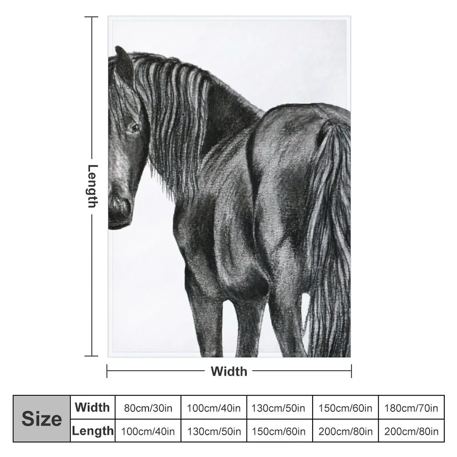 Friesian horse Throw Blanket Winter beds blankets and throws Blankets