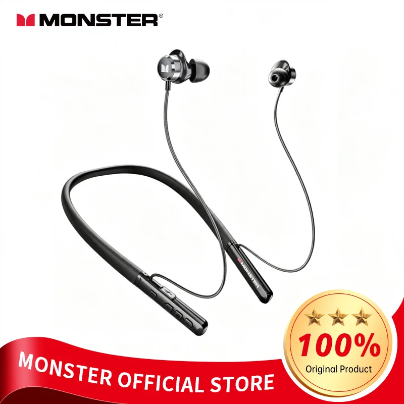 Monster SG03 In-Ear Wireless Bluetooth Headphones Outdoor Sports Neckband Headset HD Call Stereo Music With Button Function