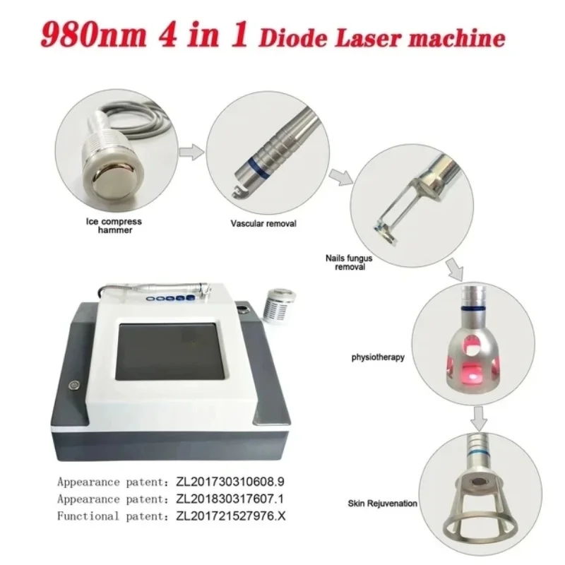 5-In-1 Portable 980nm Diode Laser Blood Vessel Removal Spider Vein Nail Sterilization Machine 2024 Pressure Mountain