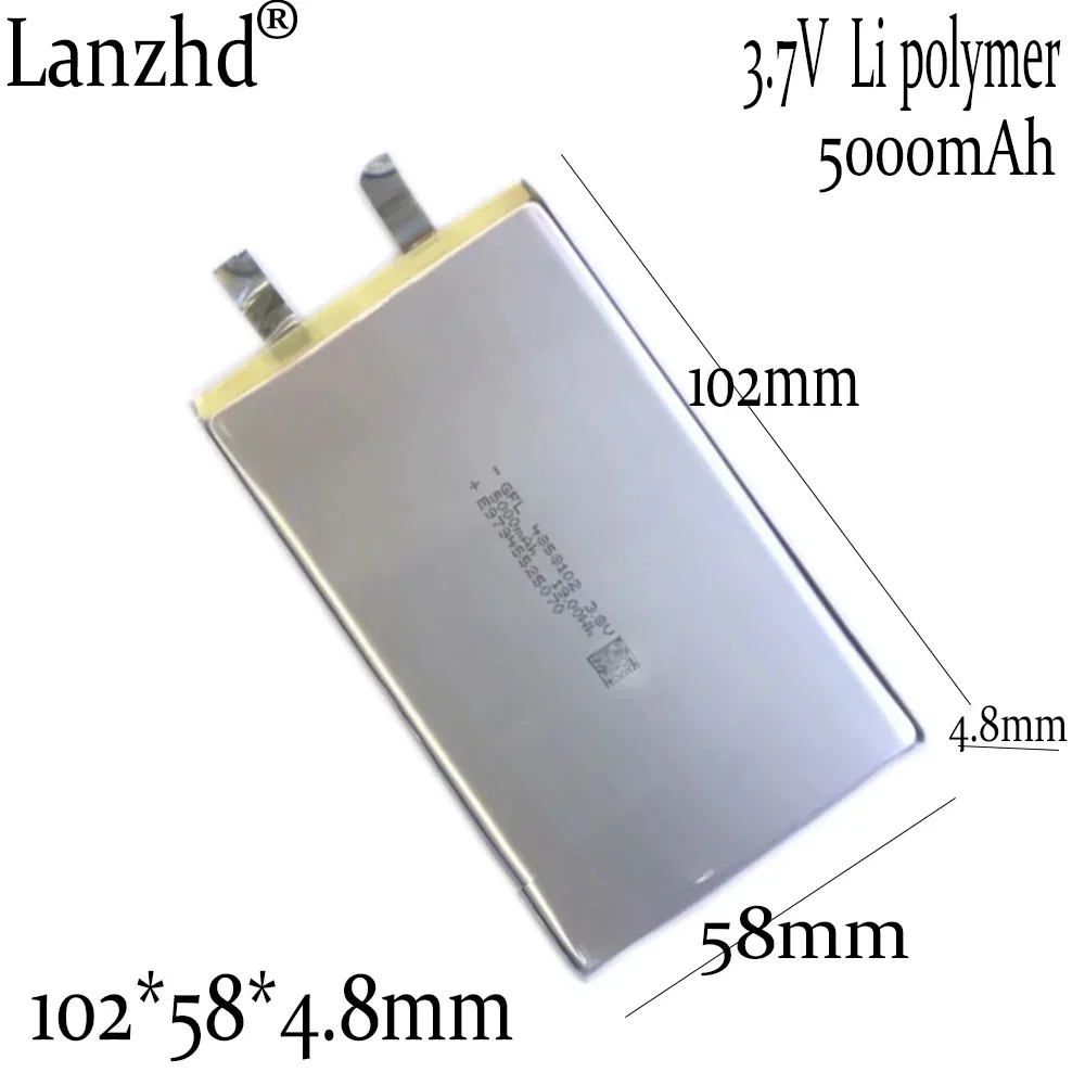 1-10PCS DIY Batteries 3.7V Li Polymer lithium battery 4858102 5000mAh For Tablet computer Mobile power medical monitoring