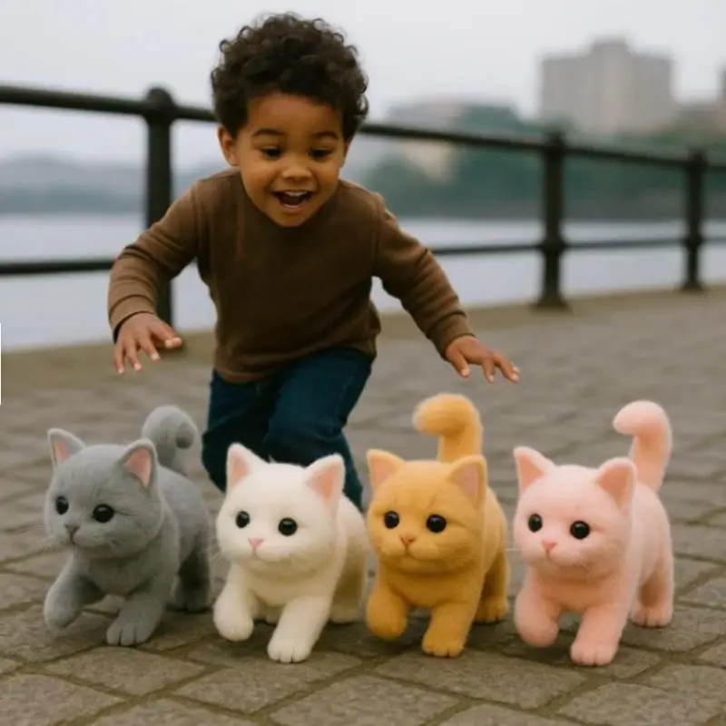 ของเล่นแมวหุ่นยนต์ตุ๊กตาขนนุ่มที่มีพฤติกรรมเหมือนแมวจริง แมวหุ่นยนต์ AI ของฉันที่สมจริง แมวตุ๊กตาอิเล็กทรอนิกส์แบบโต้ตอบสำหรับเดิน