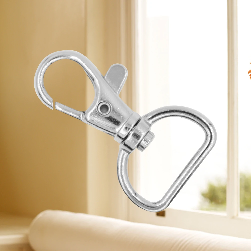 

100 Pcs Metal Dog Buckle Key Chian Hooks Zinc Alloy Chain Solid Swivel and Ring
