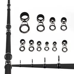 New 10Pcs Fishing Rod Repair Kit Ring Wear Resistant Ceramic Guide Ring Rod Eye Replacement Kit Fishing Rod Guides Ring Set ﻿