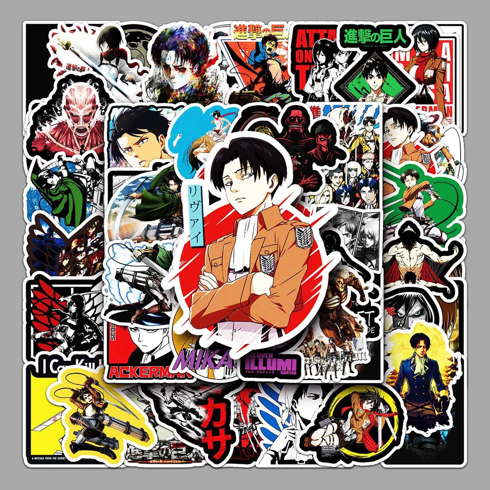 

51Pcs Attack On Titan Cartoon Graffiti Decorative Stickers DIY Guitar Refrigerator Phone Laptop Suitcase Water Cup Skateboard