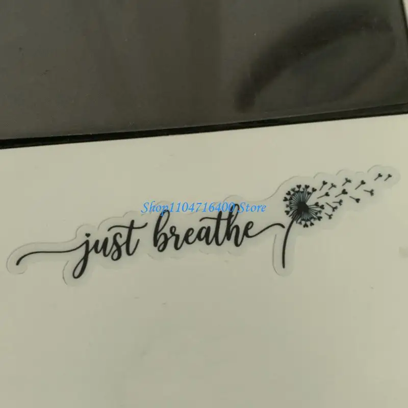 y1gd Car Quote Sticker Set with Script Flower Pattern, Black PET Mirror and Glass Accent Labels, 3 Matching Pieces for Personal