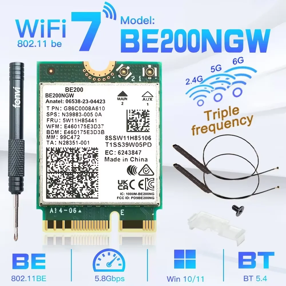 WiFi 7 для сетевой карты Intel BE200 Bluetooth 5
