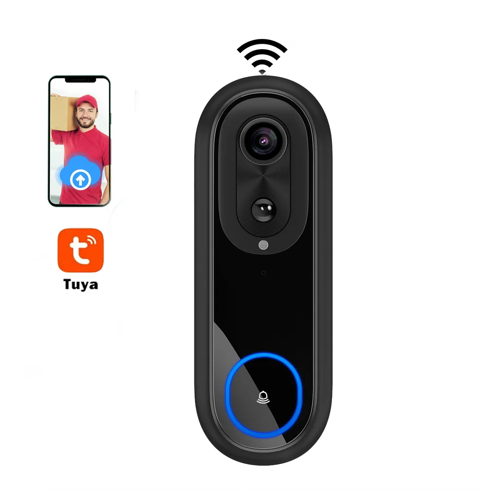 2MP 1080P 투야 앱 저전력 배터리 전원 WIFI IP 도어벨 인터콤 비디오 도어폰 도어뷰어 비주얼 도어 카메라