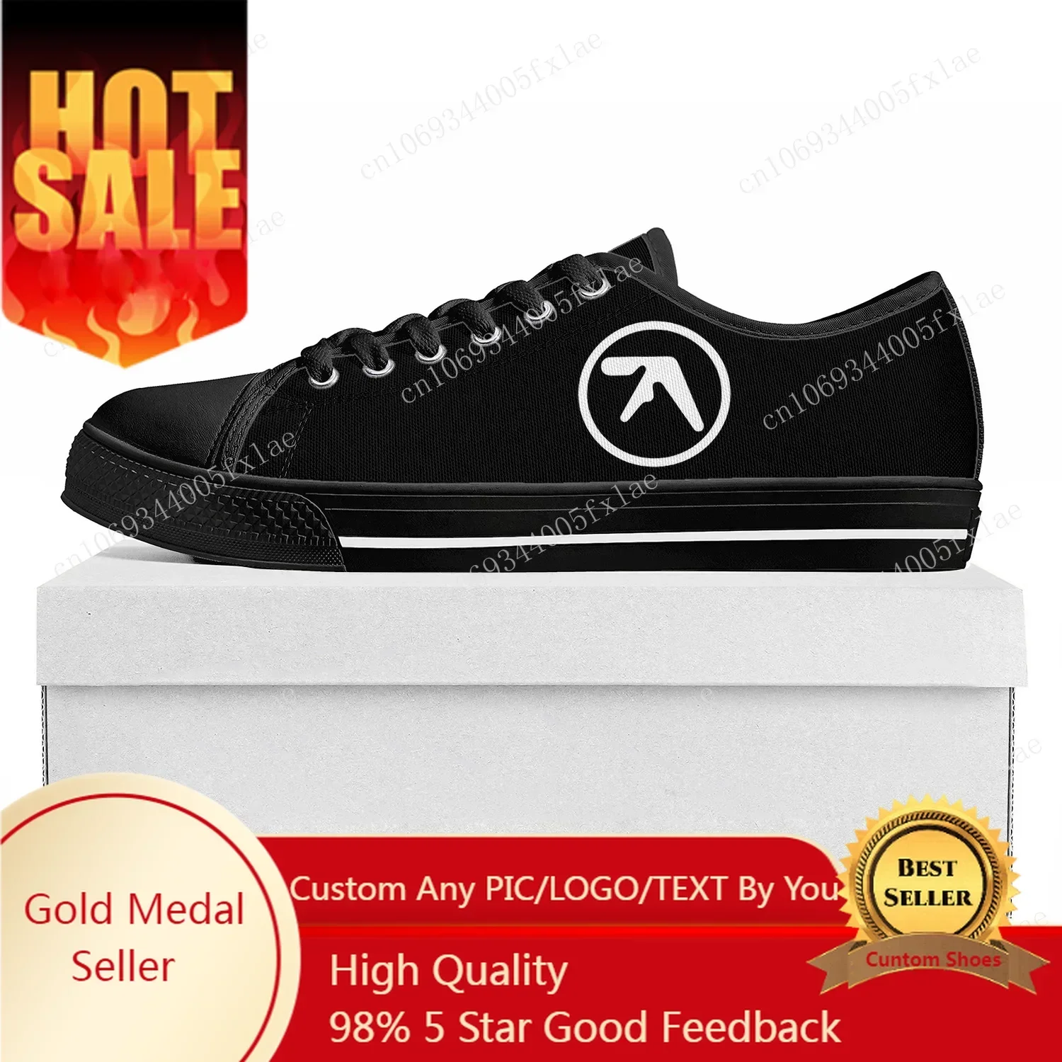 Aphex Twin Electronic Music DJ Mixer Low Top Sneakers Mens Womens Teenager Canvas Sneaker Couple Shoes Custom Shoe