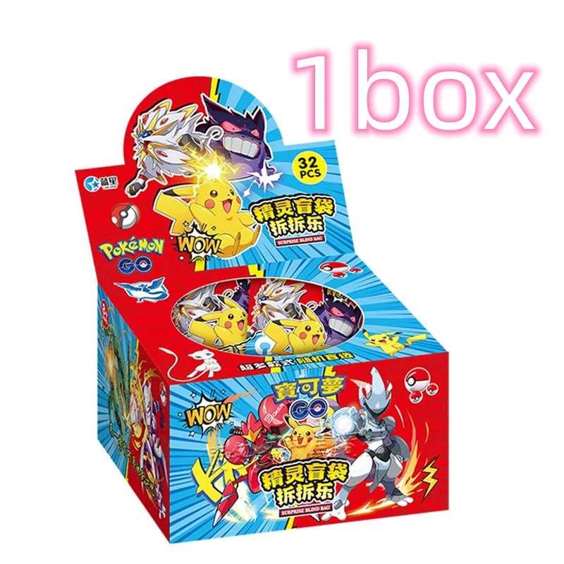 PKM Anime 32pcs Set pokemon Figuren Blind Bag Box Acryl Hanger Sleutelhanger Hangende Decoratie Kinderen Speelgoed Randapparatuur Gift