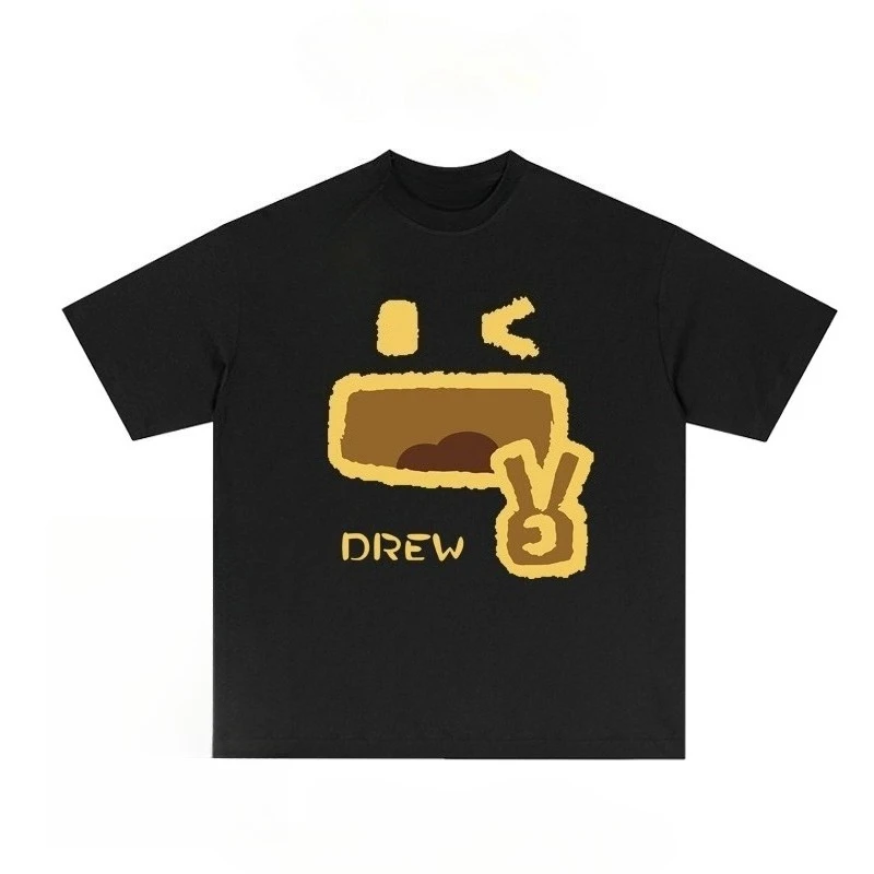 

Summer American Trendy Brand Biye Fun Printed Short Sleeve T-shirt for Men and Women Retro Loose Couple's Wear Short Sleeve