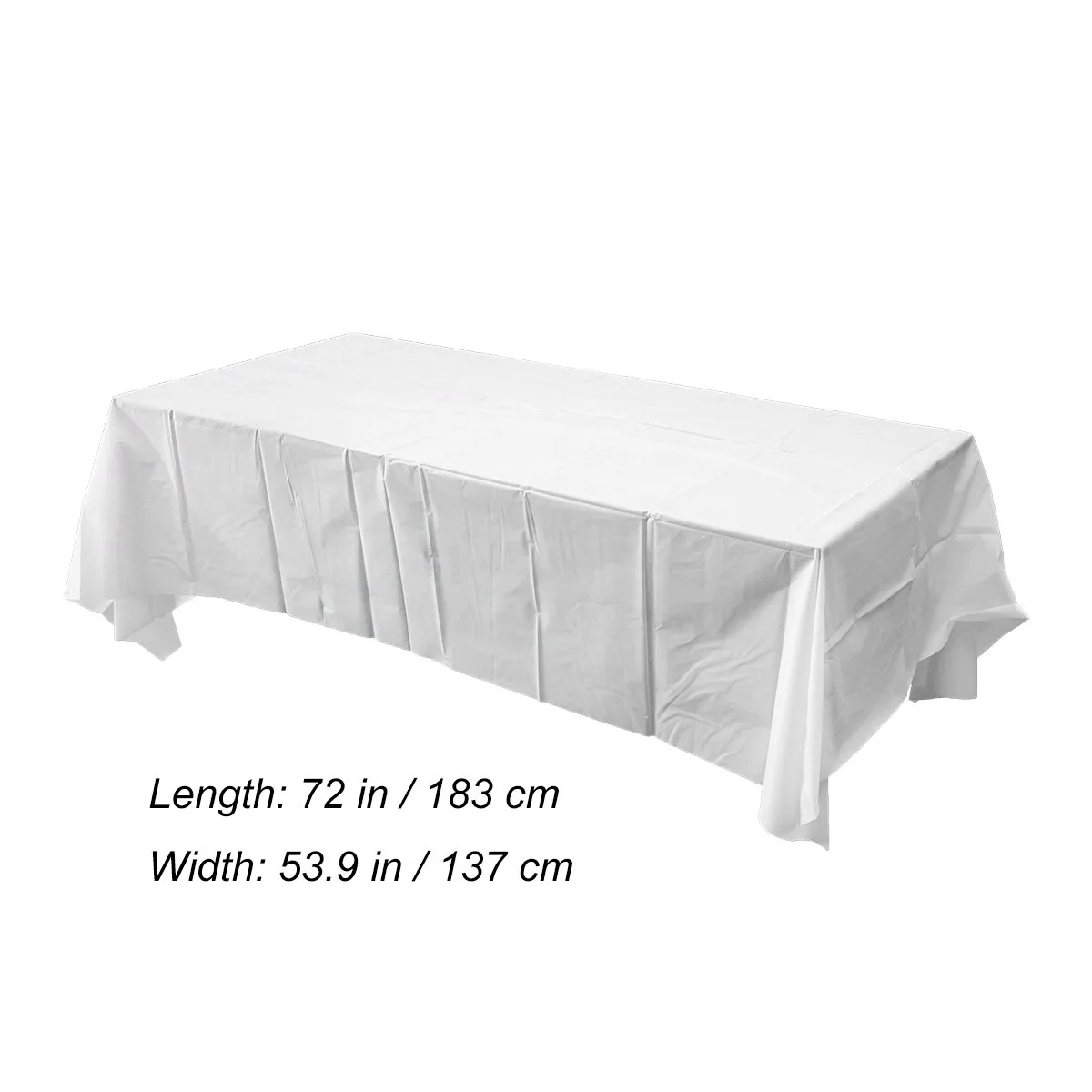 Eco Friendly Plastic Tablecloth 137x183cm Washable Stain Resistant Cover for Outdoor Indoor Events Plastic Tablecloth