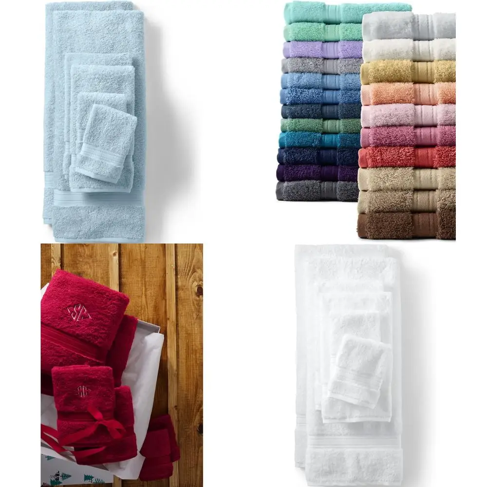 طقم مناشف سوبيما قطن أزرق مغبر مكون من 6 قطع مع نعومة فاخرة ومتانة تدوم طويلاً #1