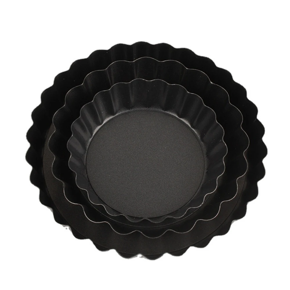 

8cm 10cm 12cm Mini Non-Stick Round Wavy Side Cake Mold 4-5 Inch Chrysanthemum Pie Plate Loose Bottom Pizza Pans DIY Baking Tools