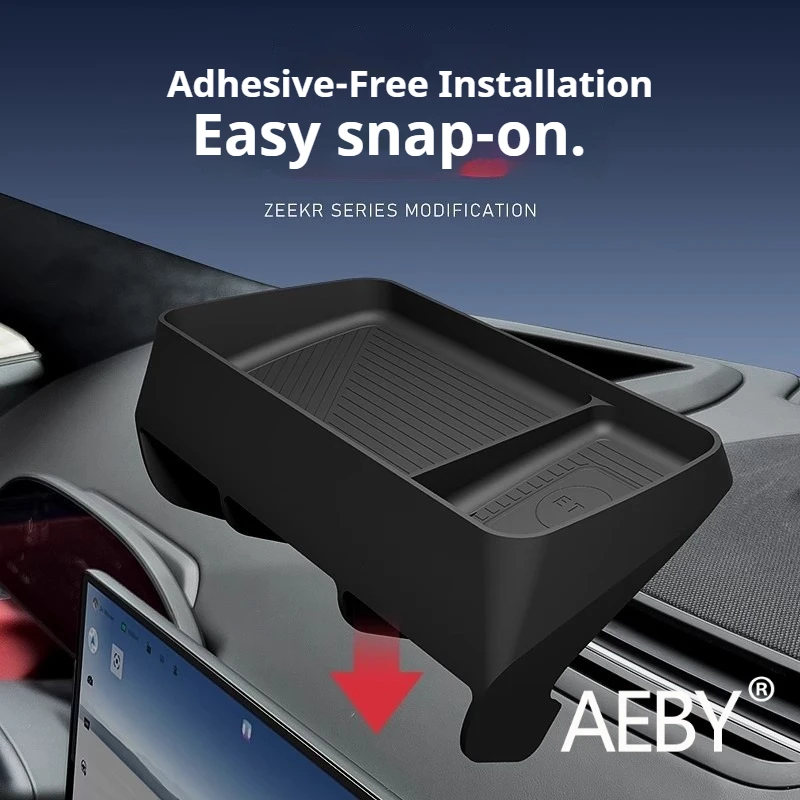 AEBY For ZEEKR 007GT 2024 2025 Dashboard Storage Box Behind Screen Silicone Organizer Custom Fit Car Interior Accessories
