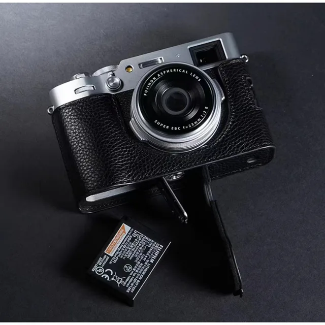 Futerał na aparat torba ze skóry bydlęcej półpodstawa do Fujifilm X100vi Fuji X-100VI rękaw ochronny pudełko zdjęcie ręczne