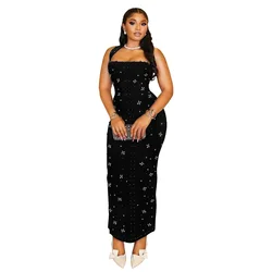 Customized African Dresses for Women Summer Autumn African V-neck Short Sleeve Polyester Black Blue Red Yellow Long Dress Maxi D