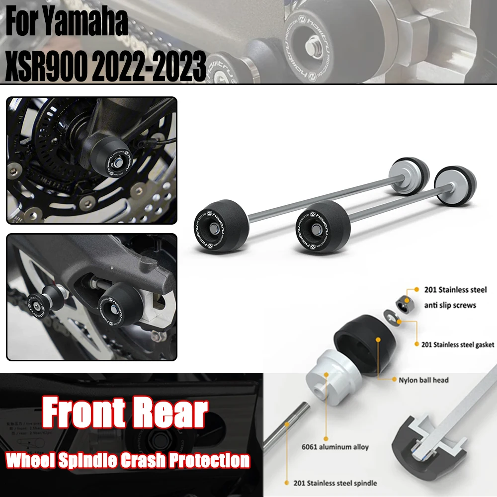 

For Yamaha XSR900 2022-2023 Front Rear wheel Spindle Crash Protection