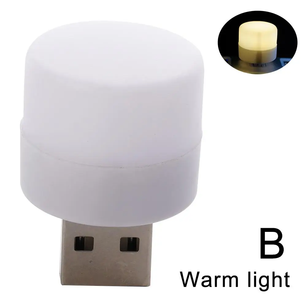 Mini USB Lampadine notturne Bianco caldo Protezione per gli occhi Lettura mobile PC Libro Luce di alimentazione Lampada a LED Spina di ricarica USB M8I4