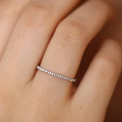 New Delicate Micro Pave Zircon Rings For Women Chic Crystal Daily Dating Women's Stackable Tiny Ring Fashion Jewelry Gifts
