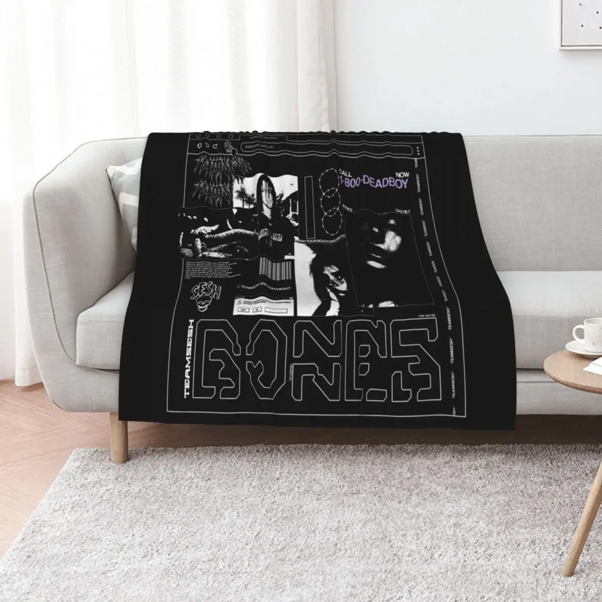 1-800-DEADBOY BONES ART Throw Blanket anime Flannels Flannel Fabric Flannel Soft Cute Plaid Blankets