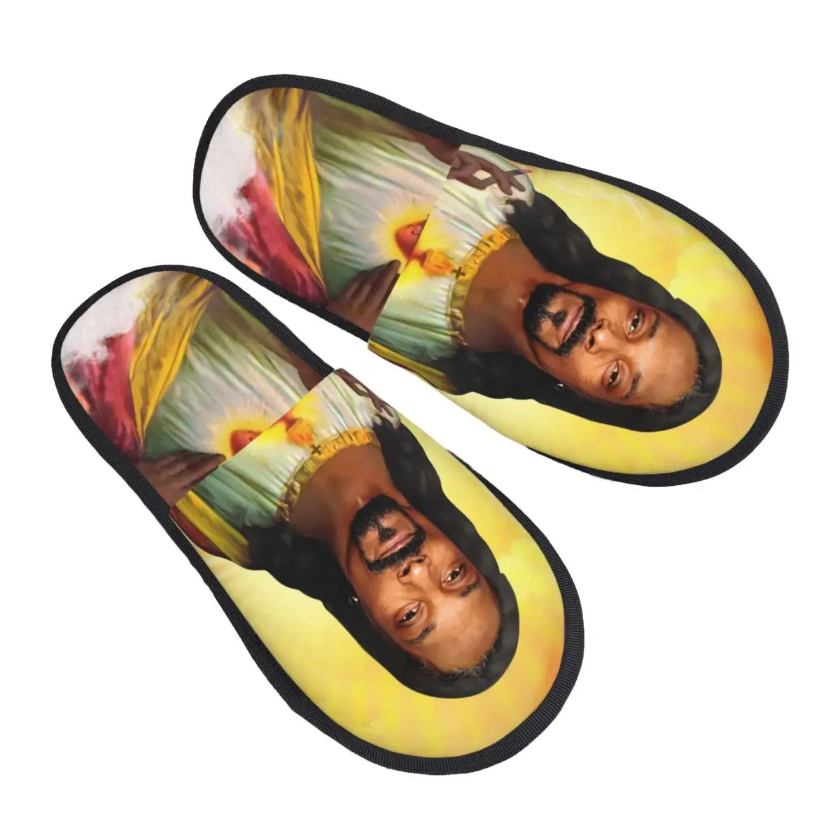 

Custom Print Women Saint Jesus Snoop Dogg Music Rapper House Slippers Soft Warm Memory Foam Fluffy Slipper Indoor Outdoor Shoes