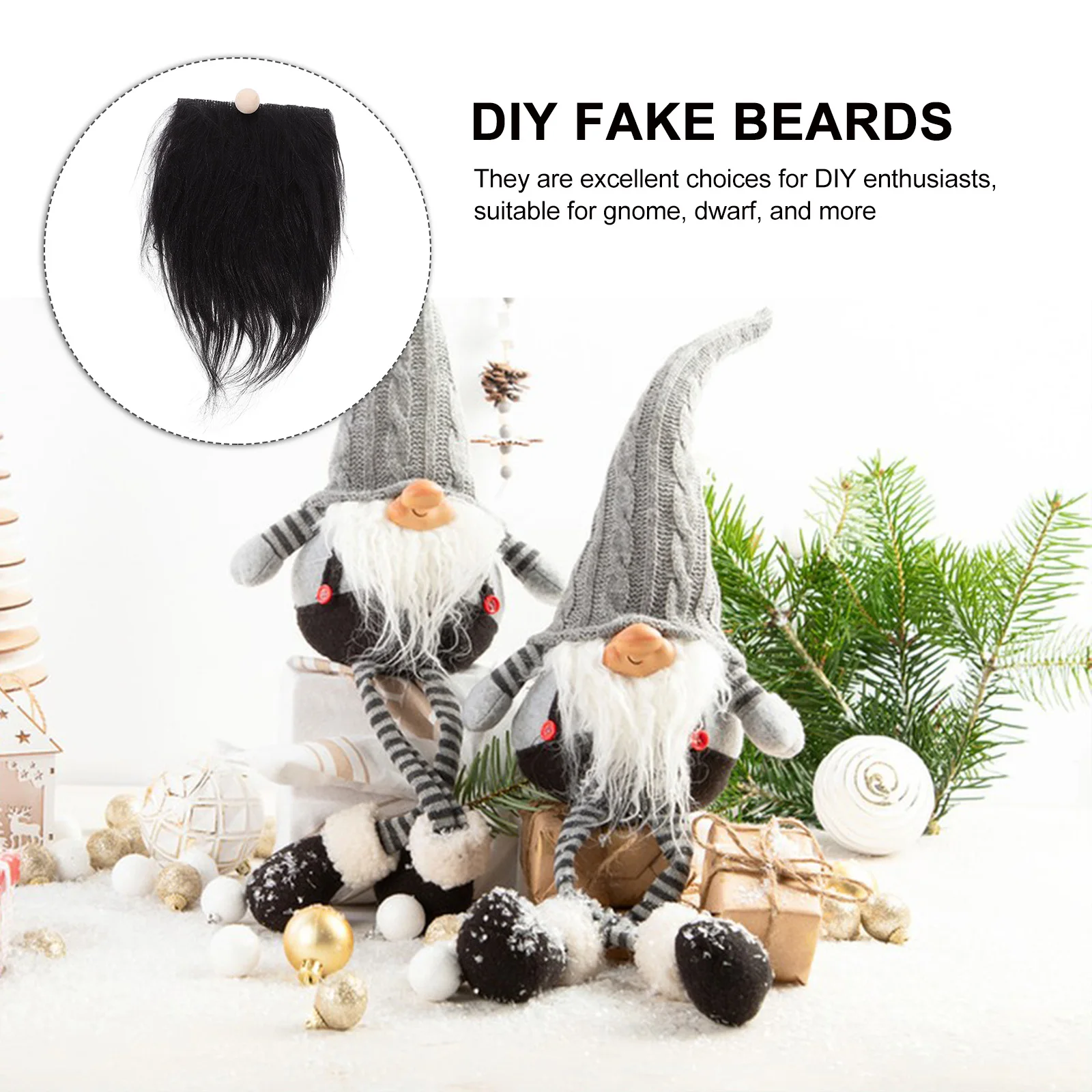 

12 set Gnome Beards Diy Craft Materials Wooden Beads For Gnome Dwarf Making Fake Fabric Gnomes Supplies Craft Kits