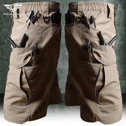 Men's IX5 Tactical Shorts Outdoor Breathable Wear-resistant Loose Breeches Summer Waterproof Multi-pocket  Working Cargo Shorts