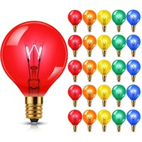 25PCS LED G40 RGB Red Blue Green yellow pink Tungsten Lamp LED Bulb E12 1W 5W 220V 110V Outdoor Light String