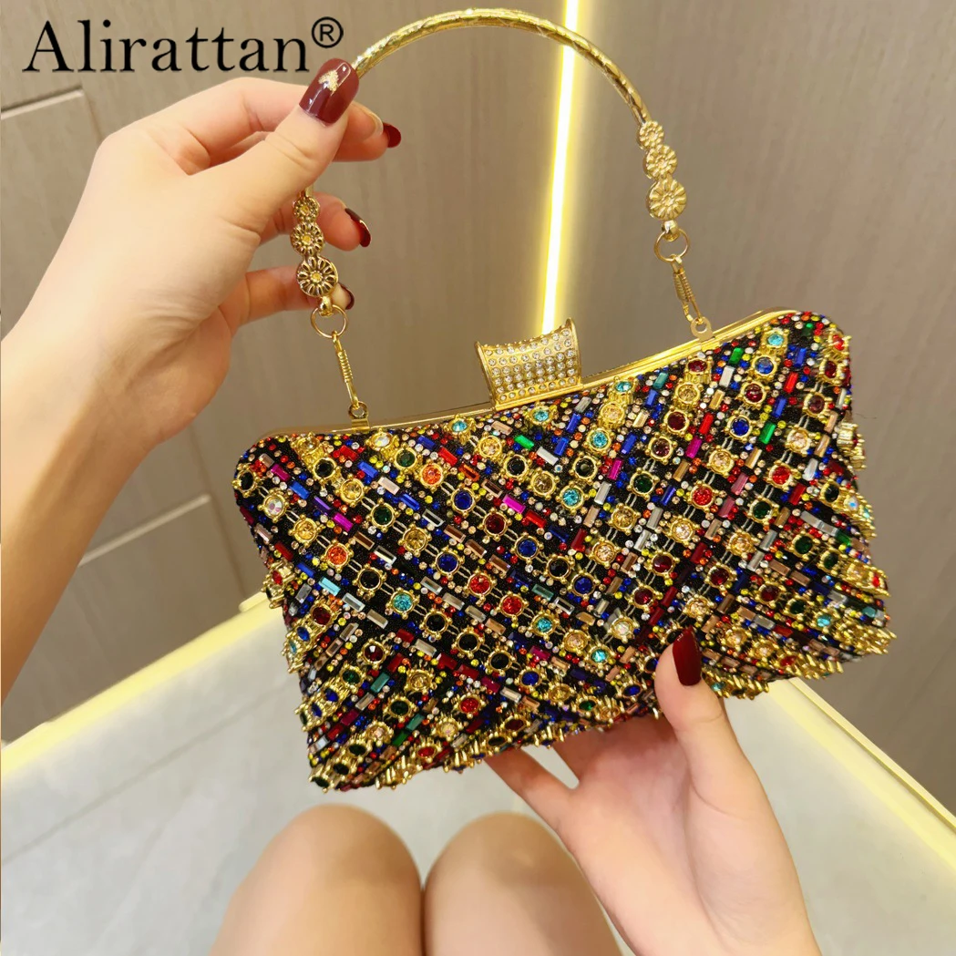 

Новые вечерние сумки Alirattan 2026: металлический клатч для выпускного вечера, клатч с бриллиантами, сумка через плечо с цепочкой, женская сумочка для свадьбы