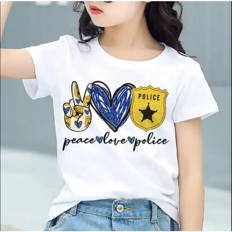 Crianças Love Peace Party Tee Tops, Roupa de criança, Camisetas curtas, Roupas de menina, Menino, Menina, Venda quente, Verão