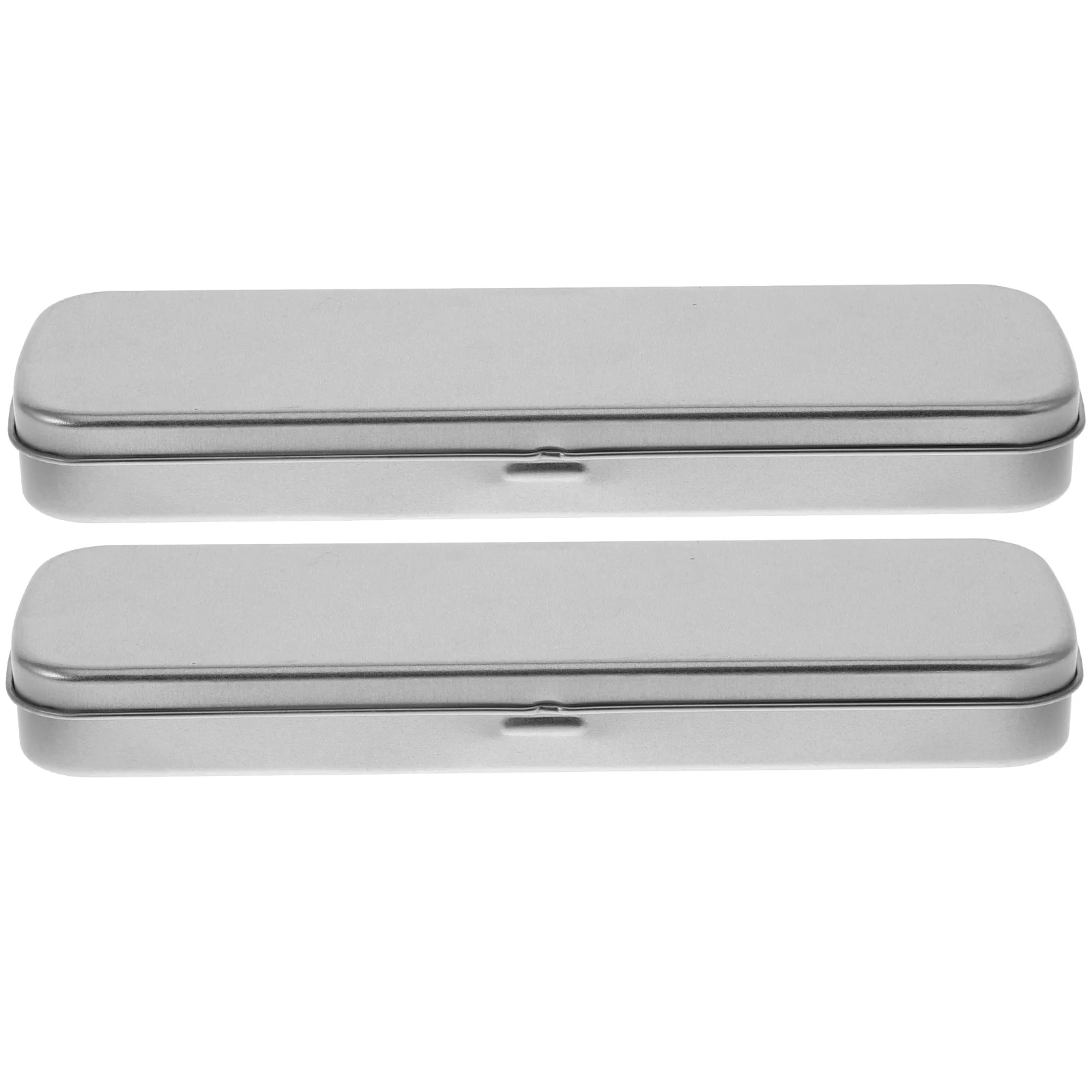 

2 Pcs Metal School Box Display Single Organizers Small Mini Tinplate Holder Pouch Flat Boxes Gift Empty for School Bulk Child
