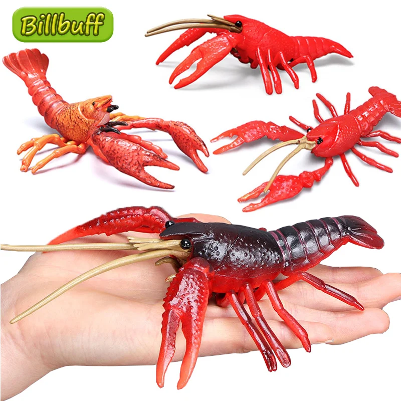 NEW Realistic Wild Animals Solid Crayfish Cub Figurines ABS Action Figures Models Collection Educational Toys for children Gift