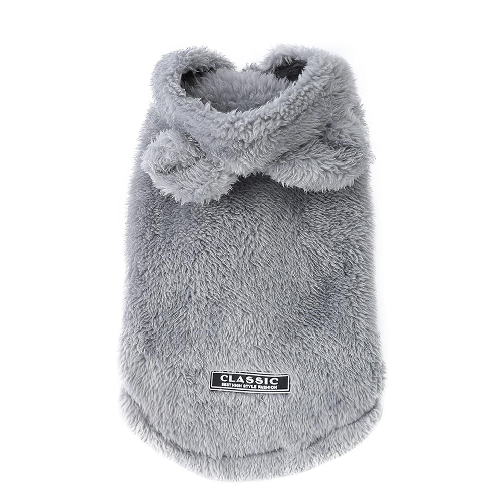 Weicher Fleece-Mantel für kleine und mittelgroße Hunde und Katzen, Winter, warm, Welpen-Kapuzenpullover, Jacke mit französischer Bulldogge, Chihuahua-Kleidung – Detail 9