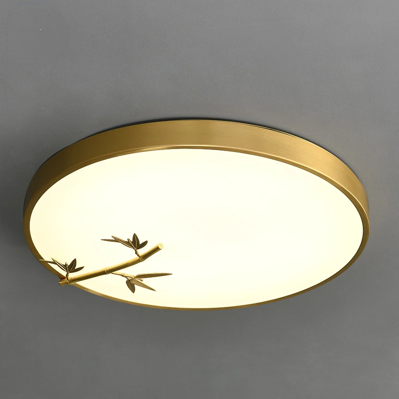 New Chinese style all copper ceiling light circular living room bedroom light