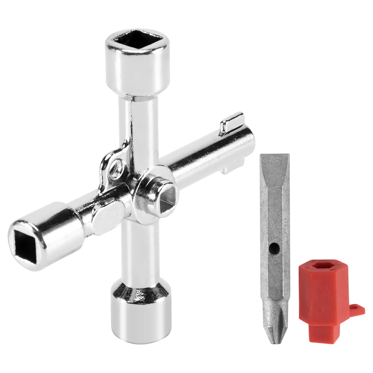 AA91 4 In1 Meter Box Key Gas Key Meter Key Multi-Functional Utilities Key for Electric Cupboard Cabinet Opening Key