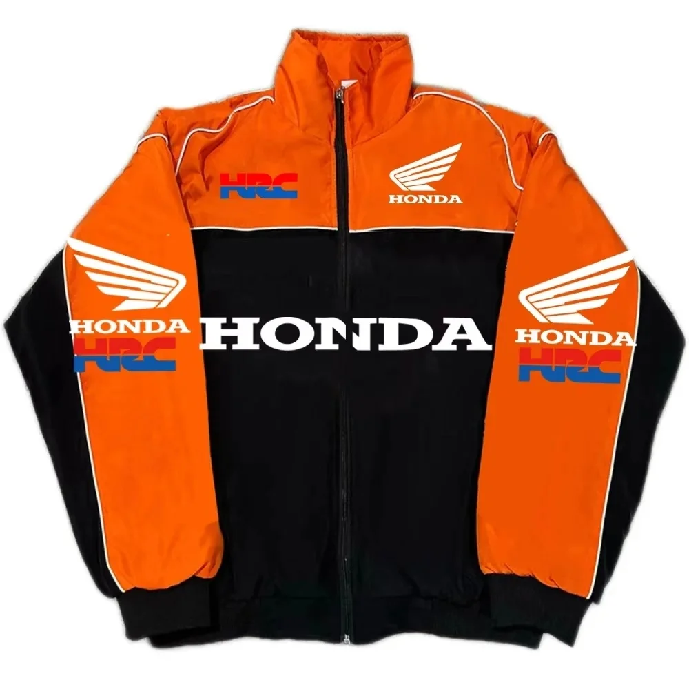 Honda Racing Jacket Men's Black Red Windbreaker Bomber